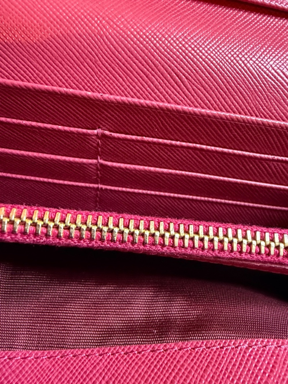 Prada Hot Pink Saffiano Bow Continental Wallet - Picture 6 of 9